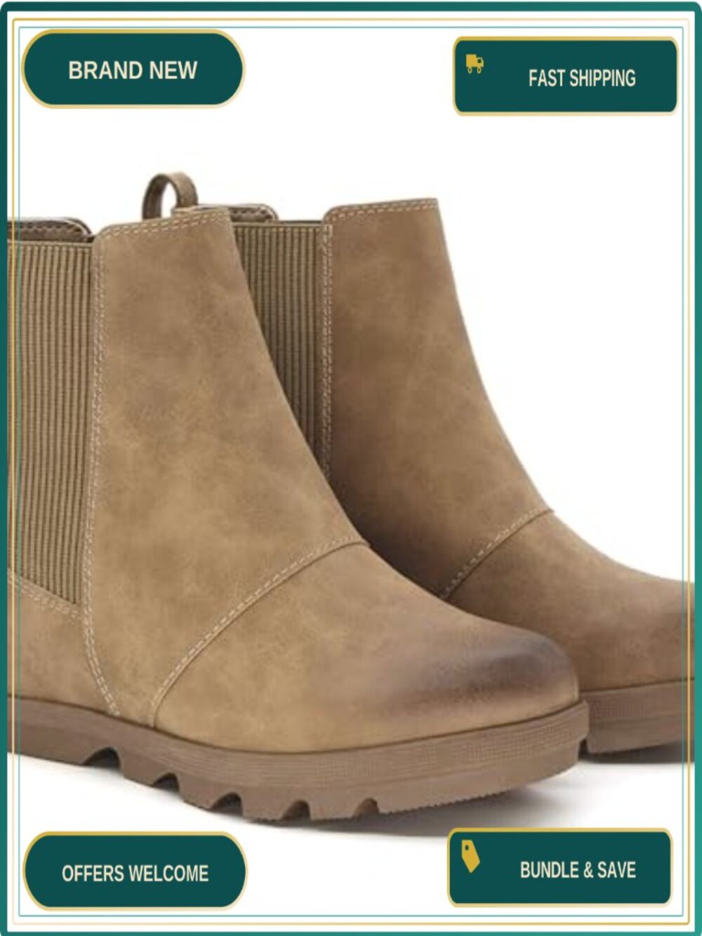 Women's Hidden Heel Chelsea Ankle Wedge Boots Faux Leather
